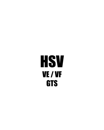 HSV GTS VE/VF