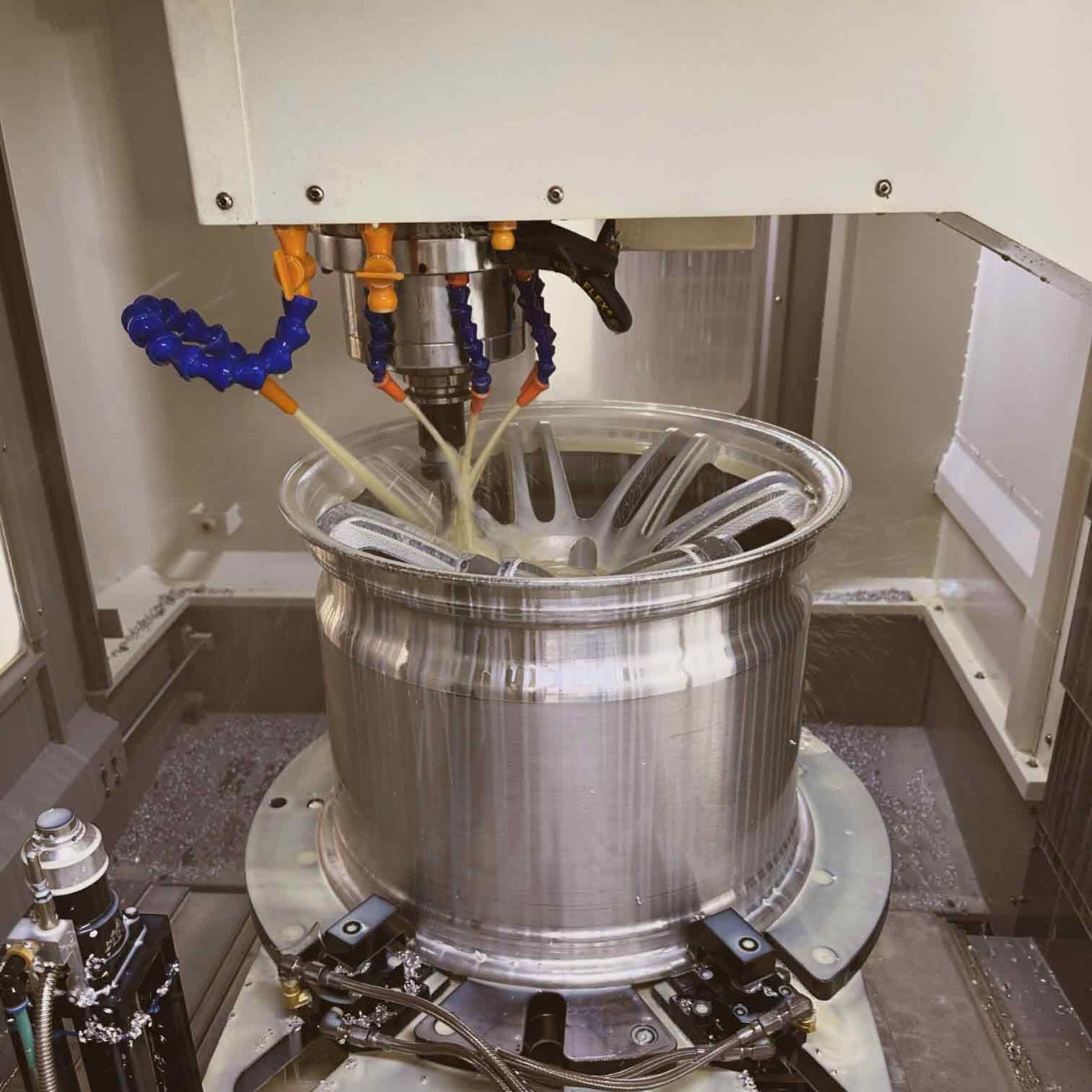 KOYA wheel being machined during production
